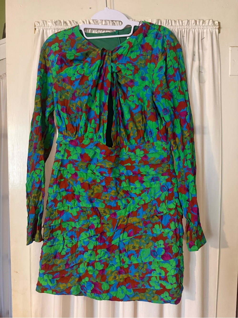 Zara NWT Floral Long Sleeve Mini Dress